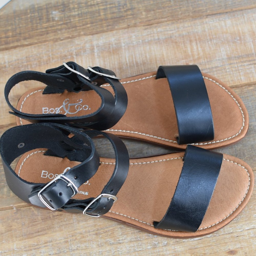 NEW! BOS. & CO Mid Top Black Sandal Shoes ITALIAN - Picture 2 of 8